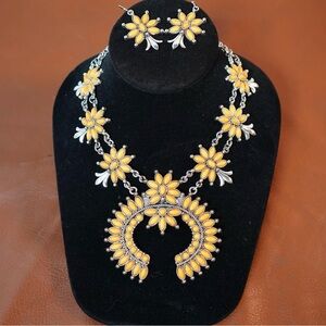 Floral Necklace and Earring Set